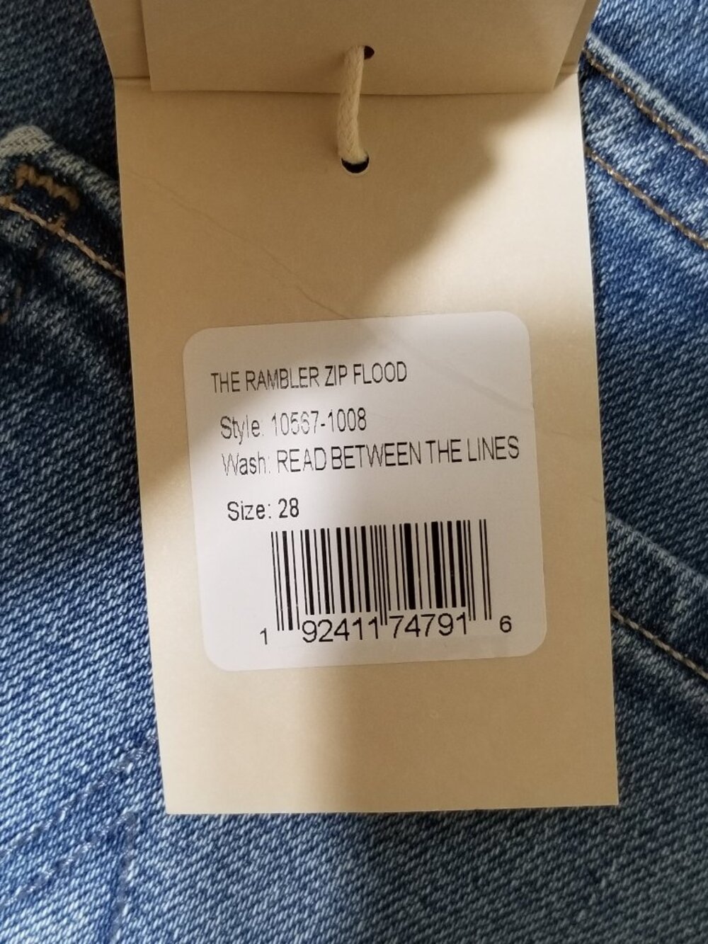 NWT MOTHER Rambler Zip Flood Straight Leg in Read Between The Lines Size 28 - Picture 14 of 14